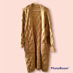 NWOT Cream Long Cardigan w/ Pockets